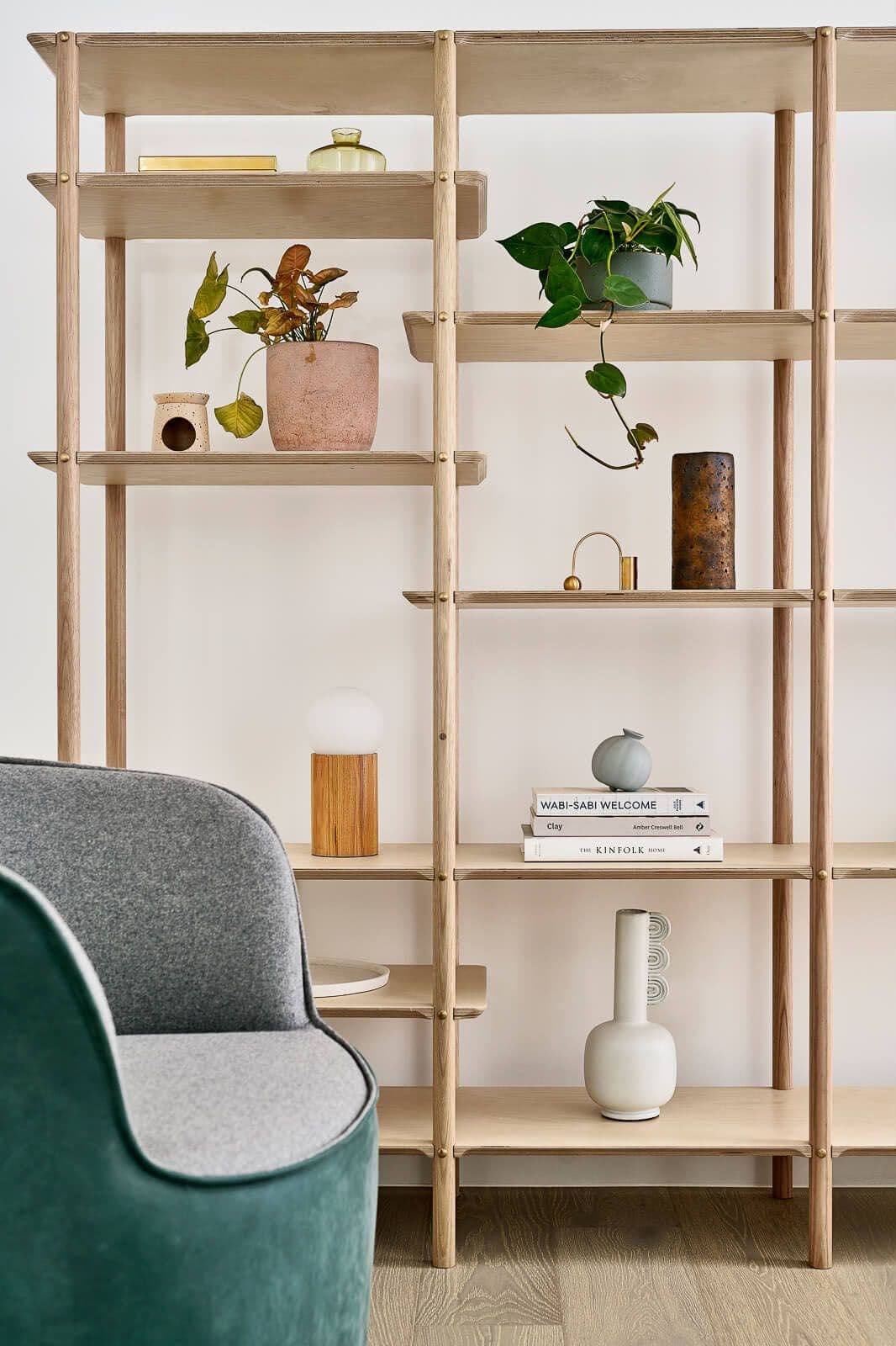 Wooden shelf details