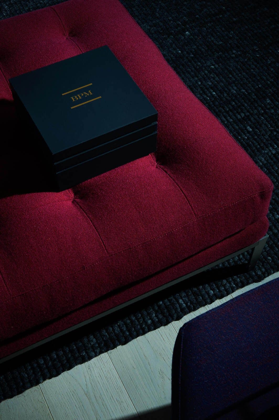 Chase fabric in ruby red