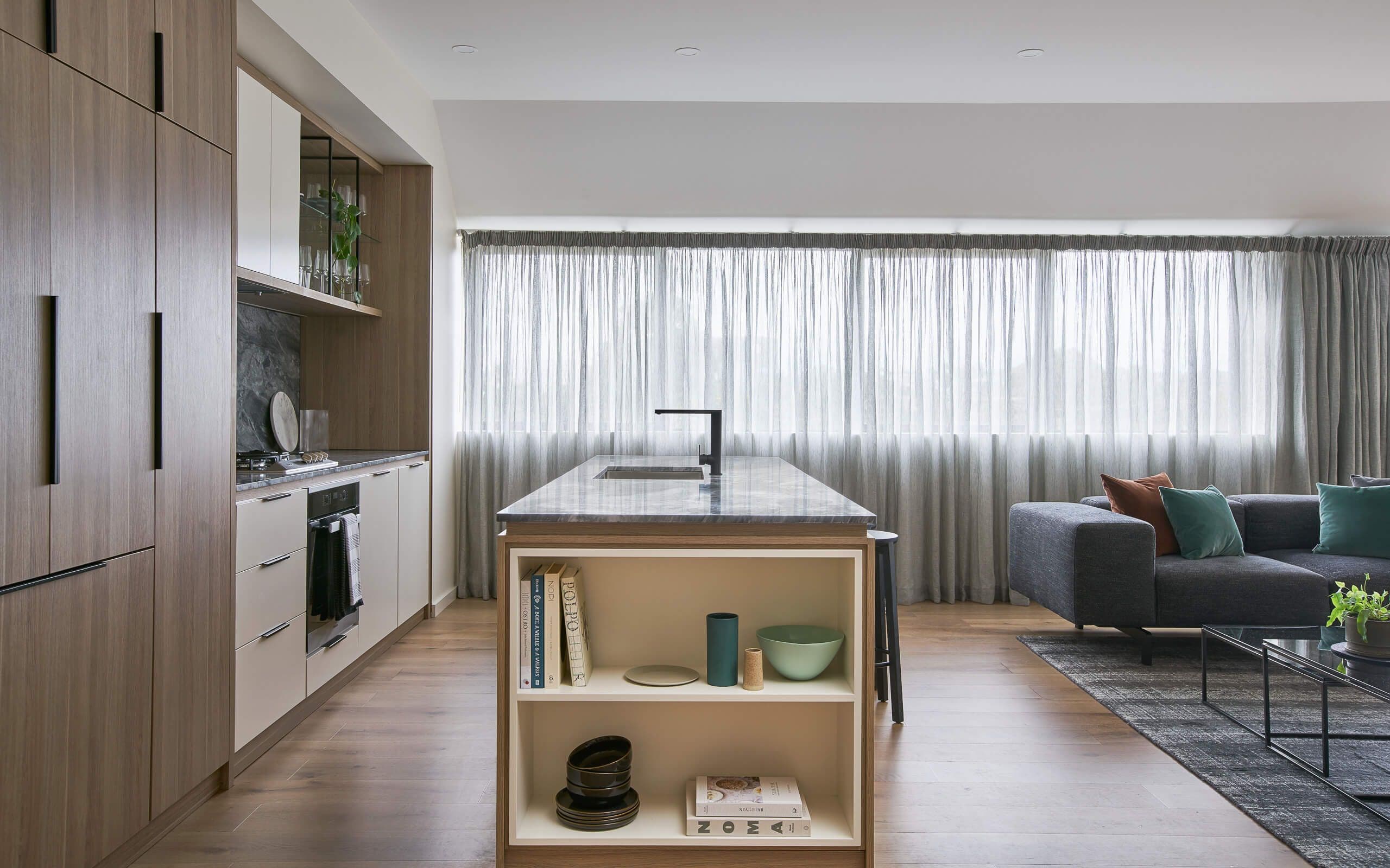 Kitchen and end shelf