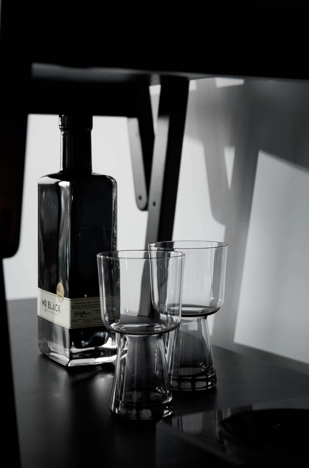 Light through dining glasses