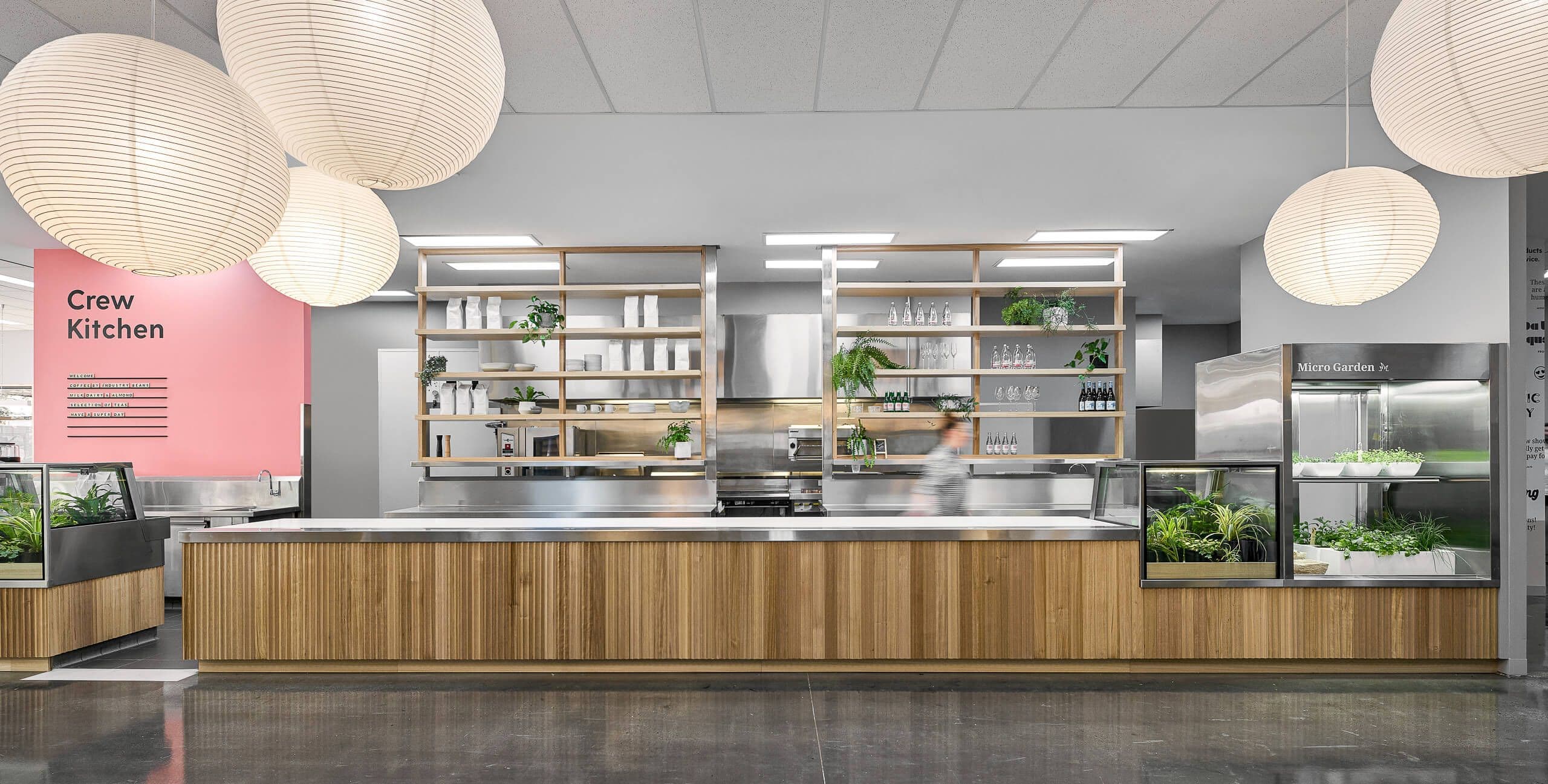 Cargo Crew Cafe area long bench