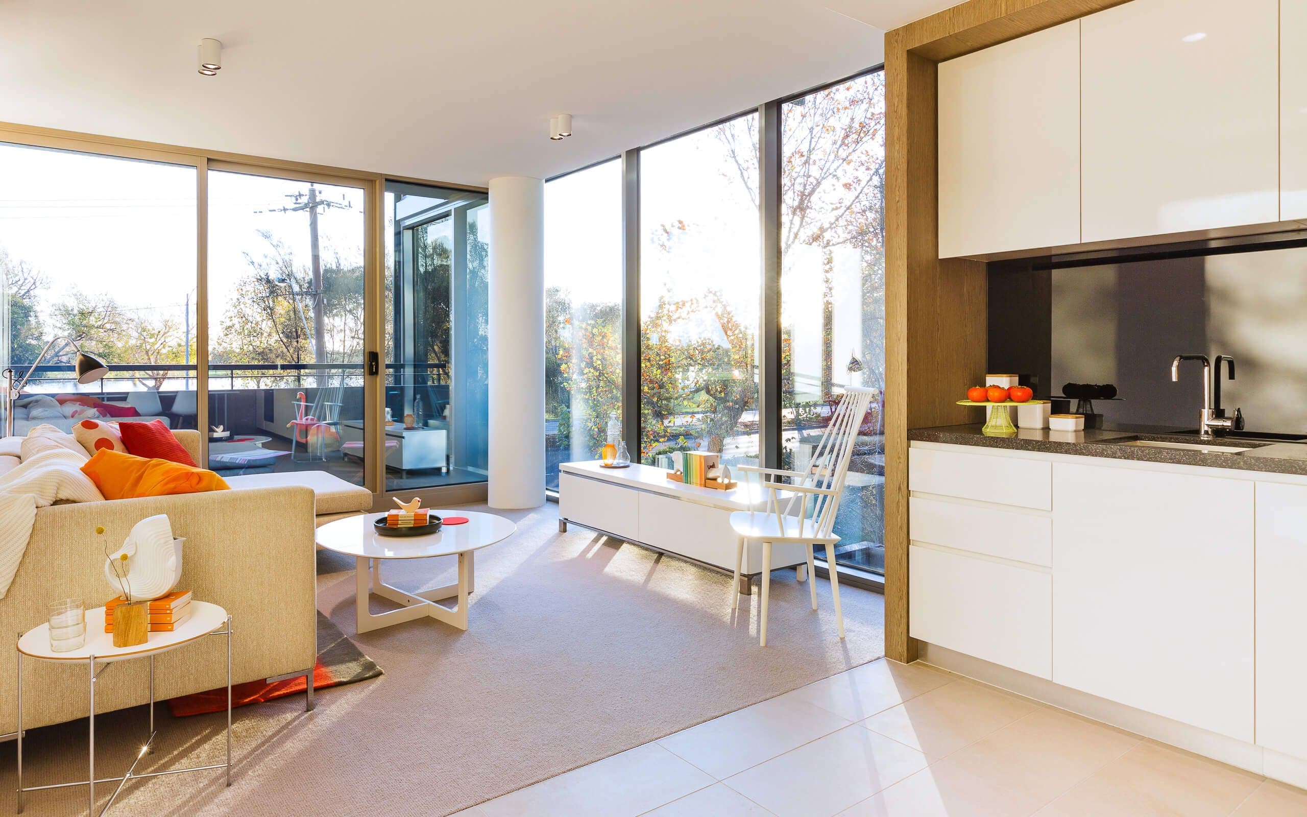 Alternative apartment details of lounge and kitchen