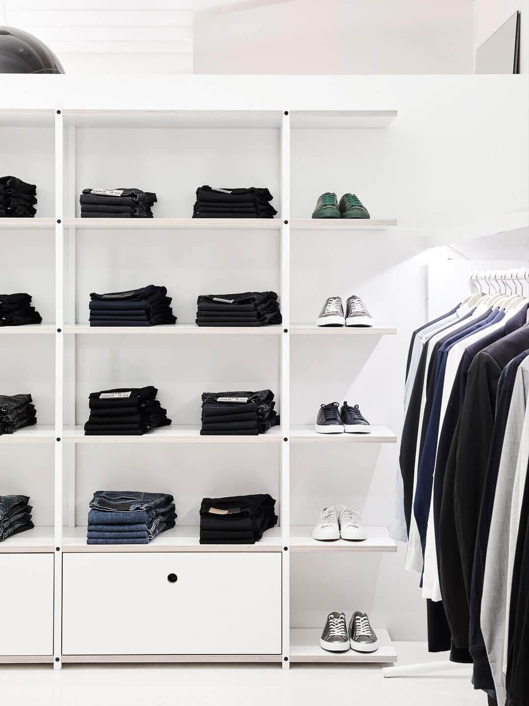 Pants on shelves