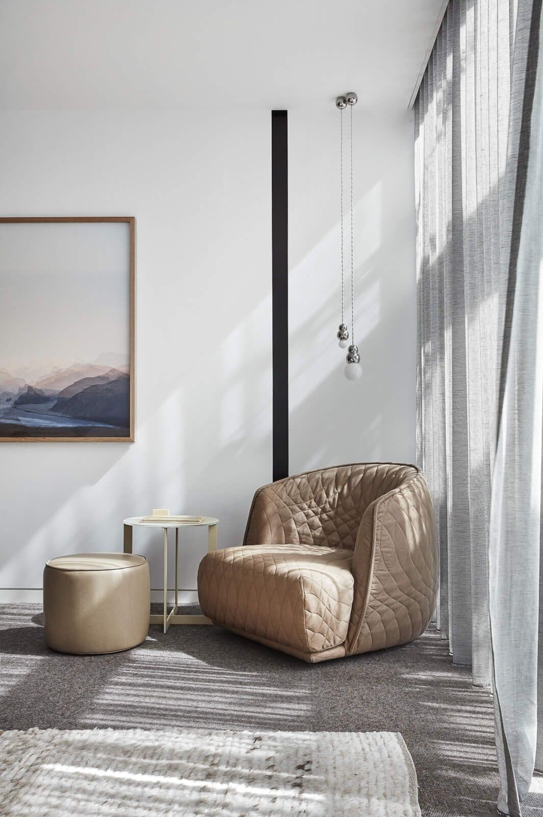 Seating nook in corner