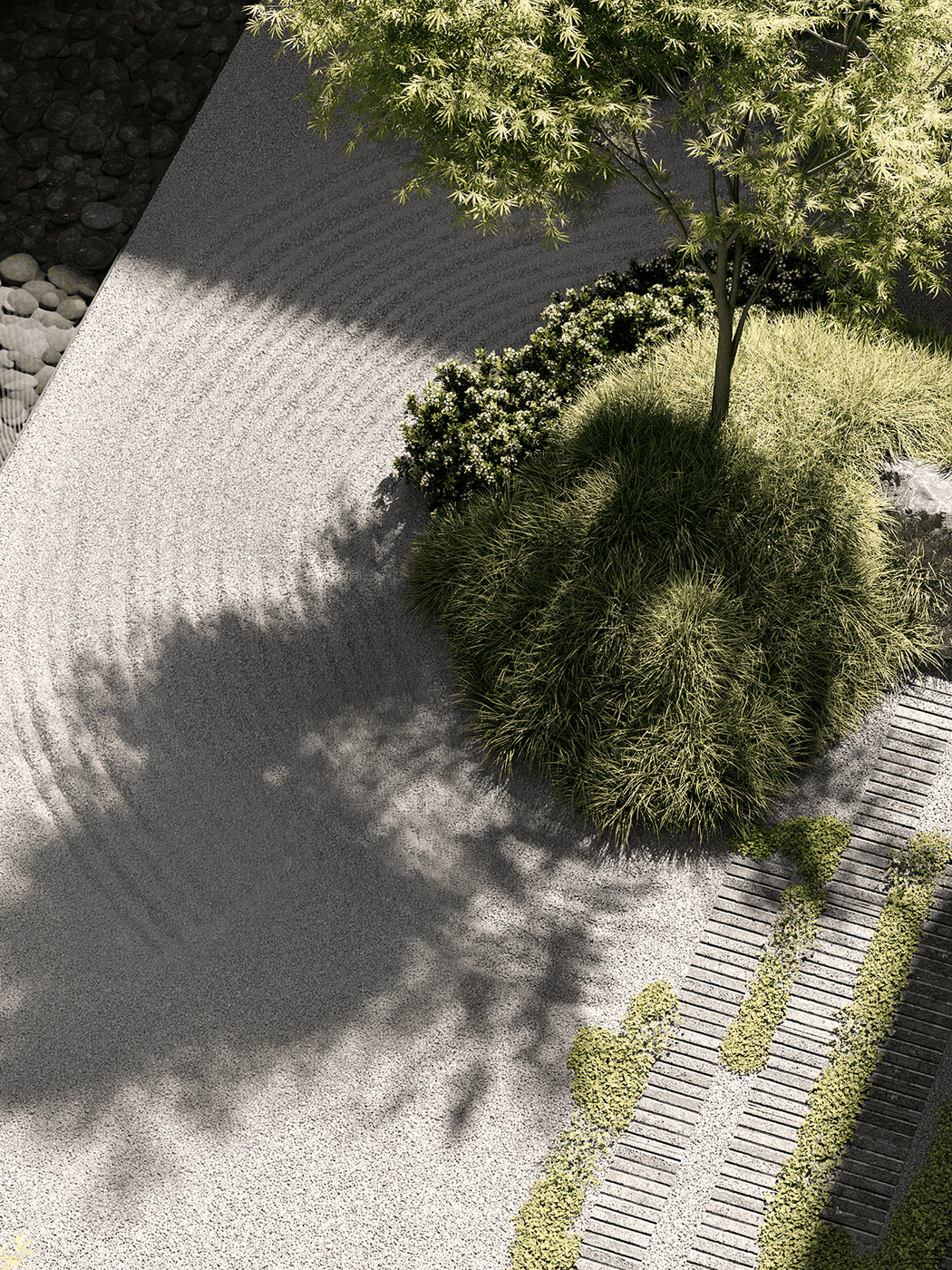 Como Terraces courtyard view from above