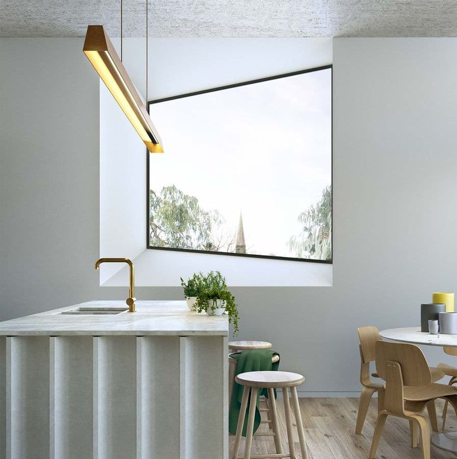 Whitlam Place kitchen with unique tapered window